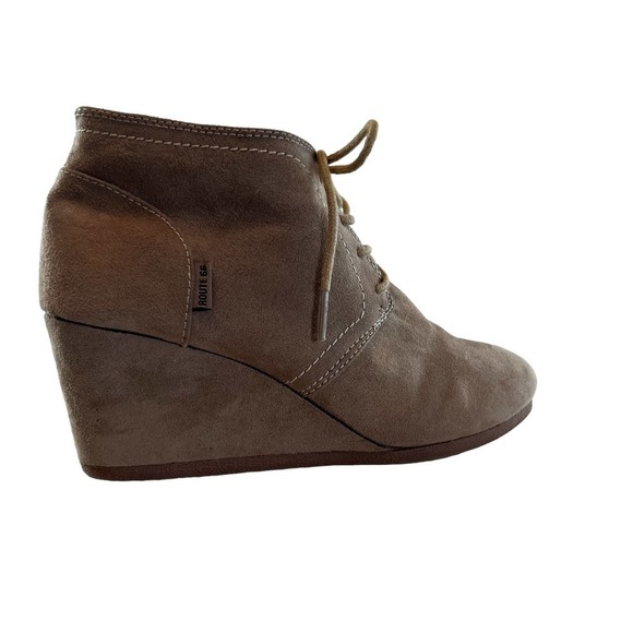 route 66 Emerson Taupe women's size 9M. Brown Wedge booties fabric Upper #83 - Picture 6 of 9